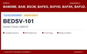 IGNOU BEDSV-101 Solved Assignment 2026-27 Hindi